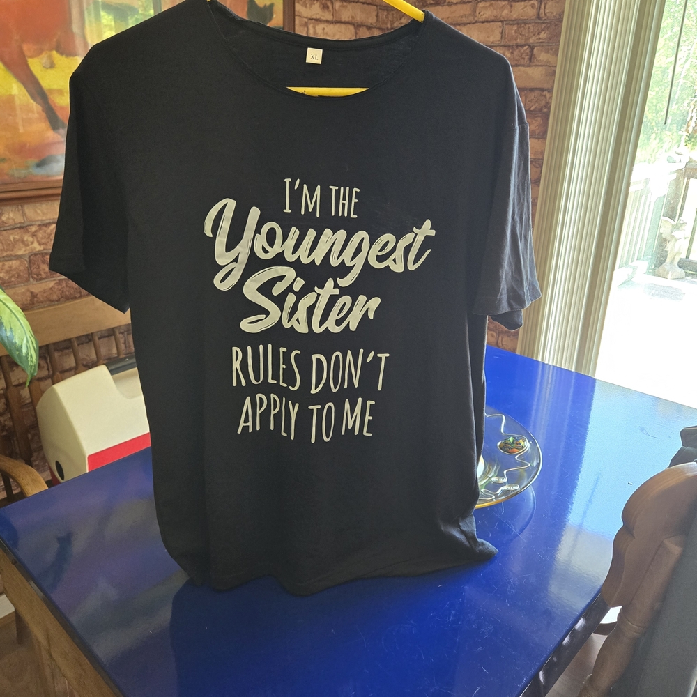 Black 'Youngest Sister' Long Sleeve Tee